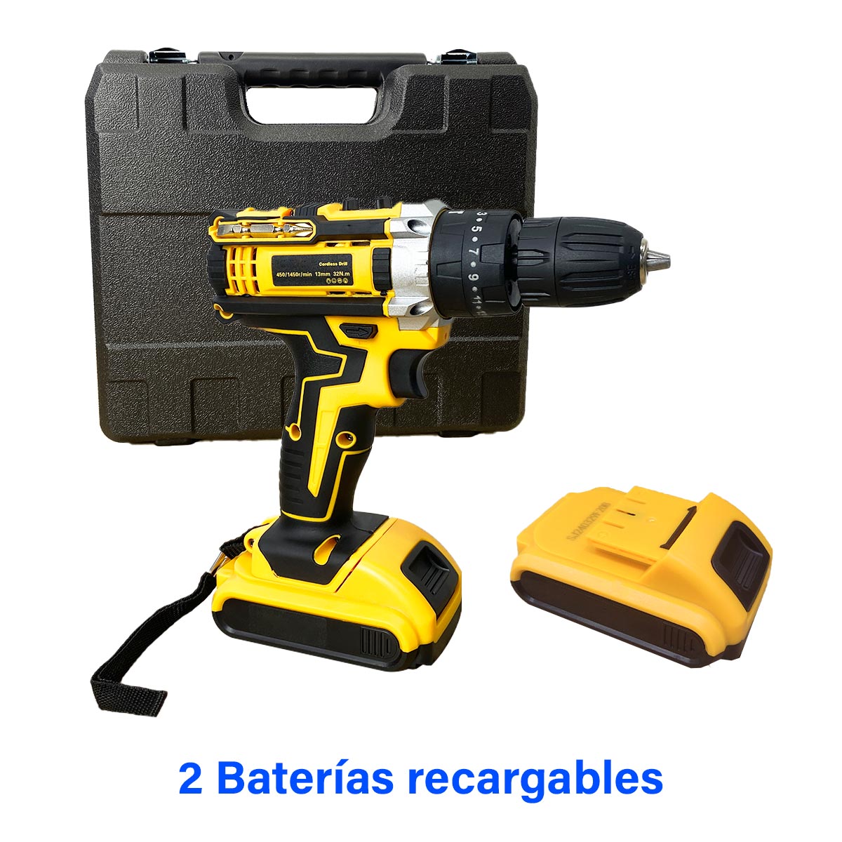 TALADRO INALAMBRICO 1/2" RECARGABLE