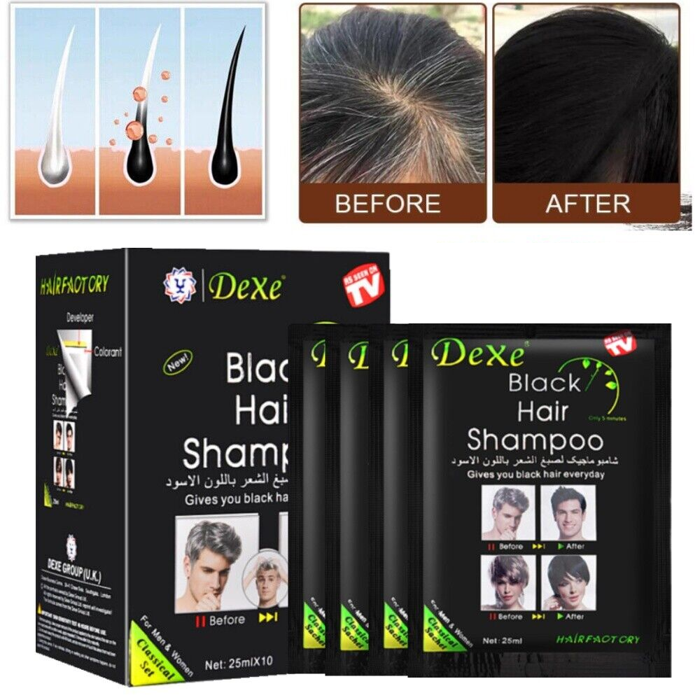 Shampoo Pinta canas Negro BLACK HAIR Caja /10 Sobres