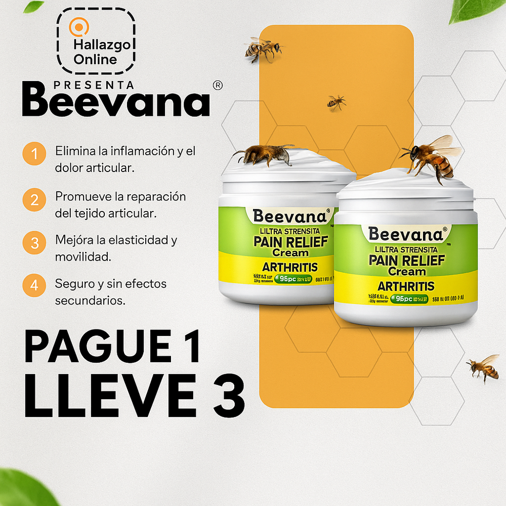 Crema Beevana® | Paga 1 Lleva 3 - Para los dolores Articulares y Artritis (ORIGINAL)