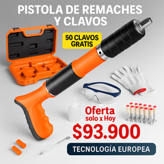 🔖 PISTOLA DE CLAVOS / REMACHES + 50 CLAVOS GRATIS🎁