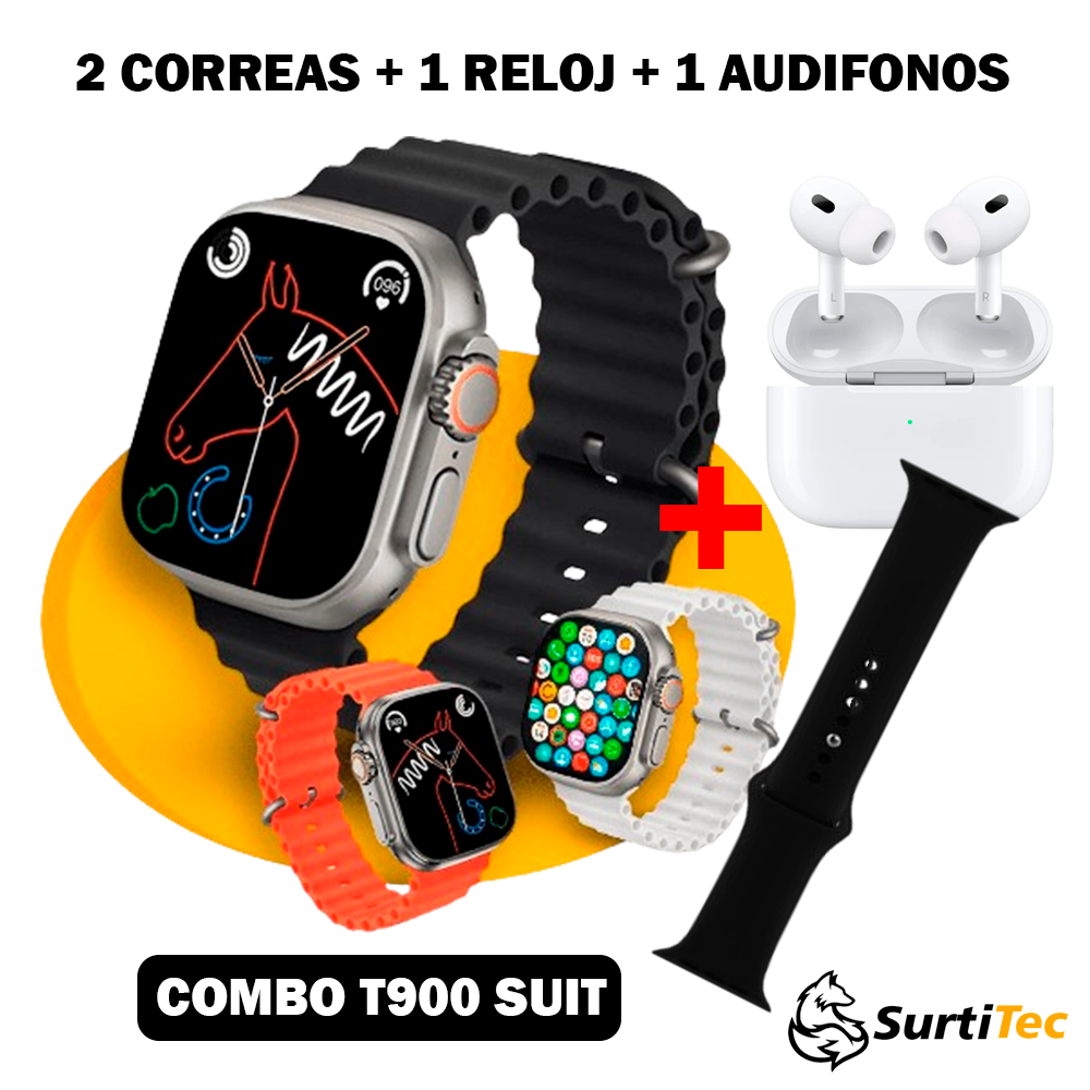 COMBO RELOJ INTELIGENTE T900 + AIRPODS PRO 2